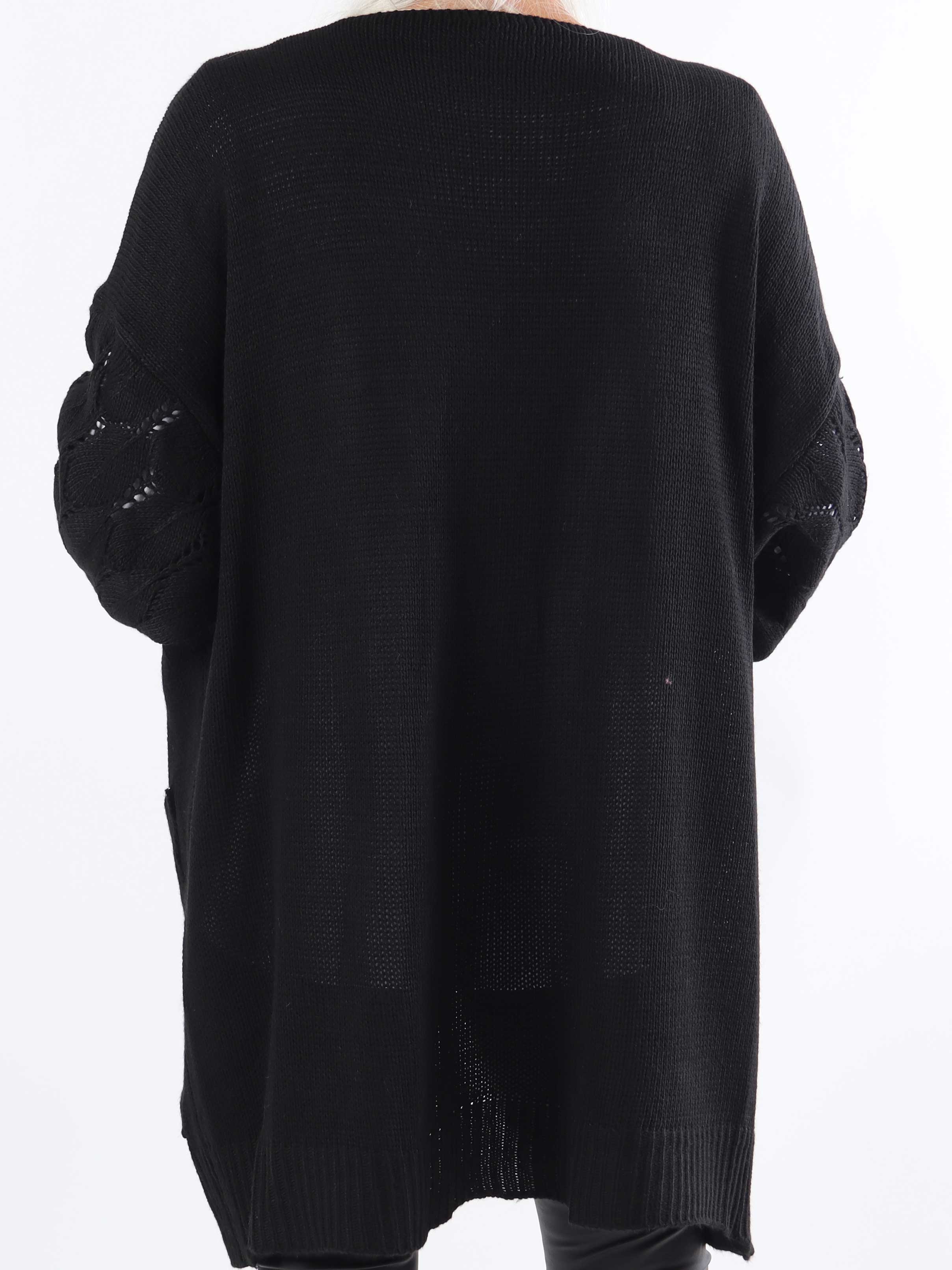 Capri - Plus size strikcardigan med lommer